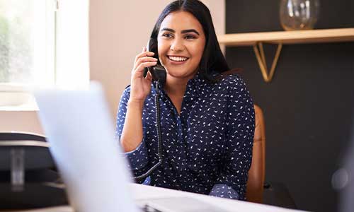 Woman talking on phone