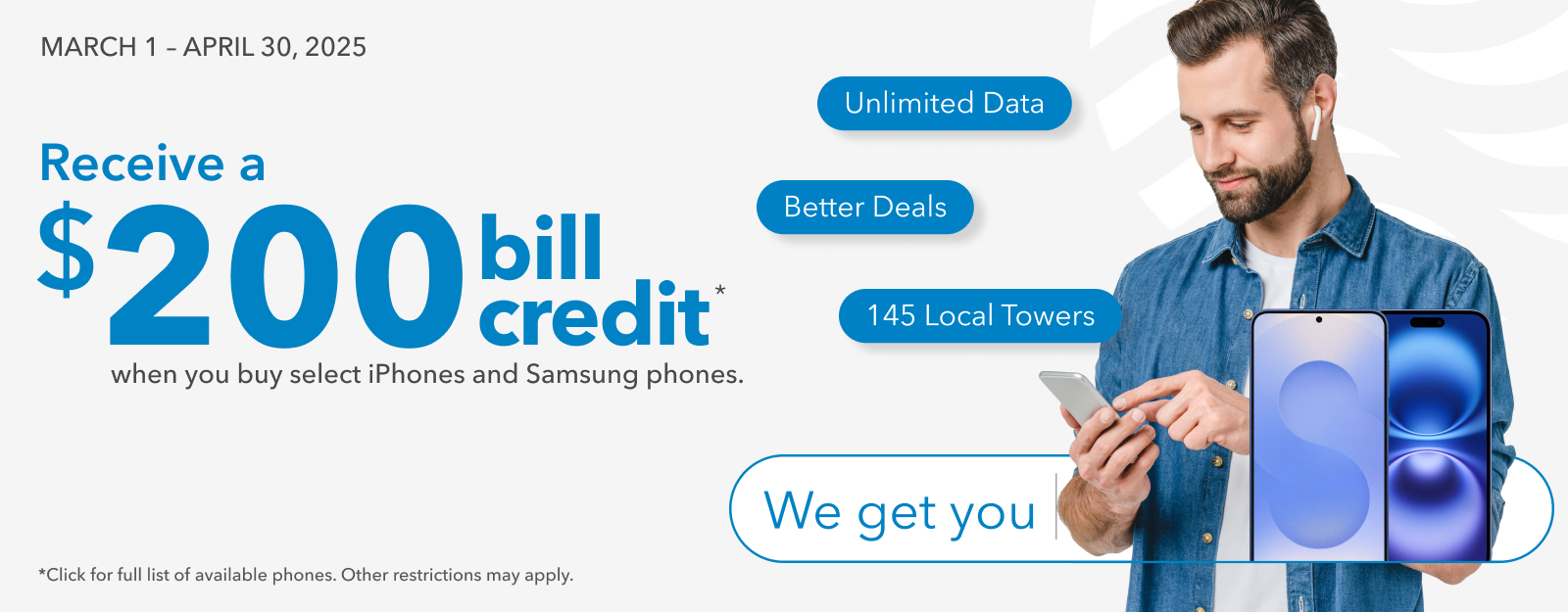 Receive a $200 bill credit* - View Details